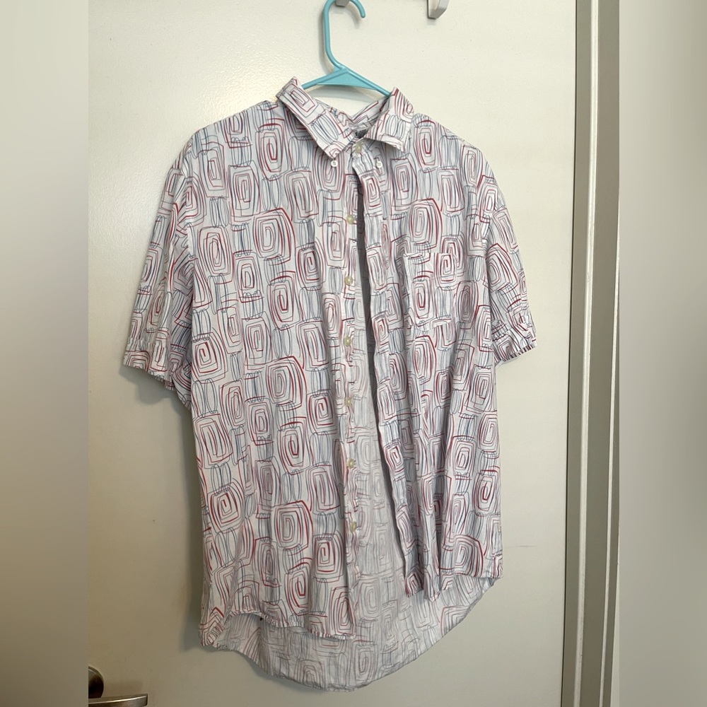 Kennington | Mid-Century Style Retro Button-Up in Tri-Color 3D Design